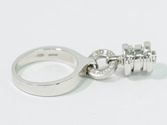 Bvlgari B.Zero1 Element Dangle Charm Ring 18K White Gold with Diamond