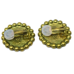 Chanel CC Button Clip-On Earrings Metal
