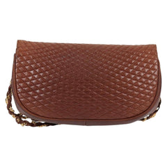 Bally Vintage Chain Shoulder Bag Quilted Leather
