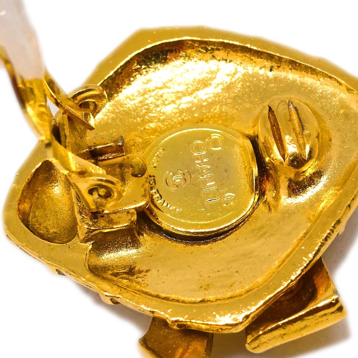 Chanel CC Rhombus Clip-On Earrings Metal