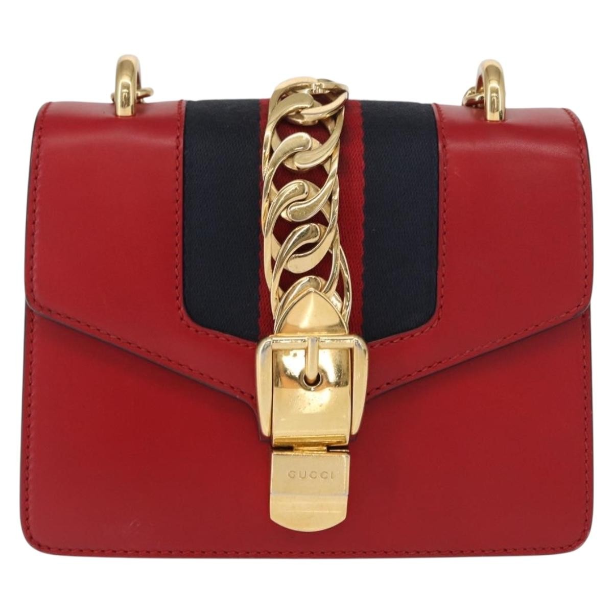Gucci Sylvie Chain Shoulder Bag Leather