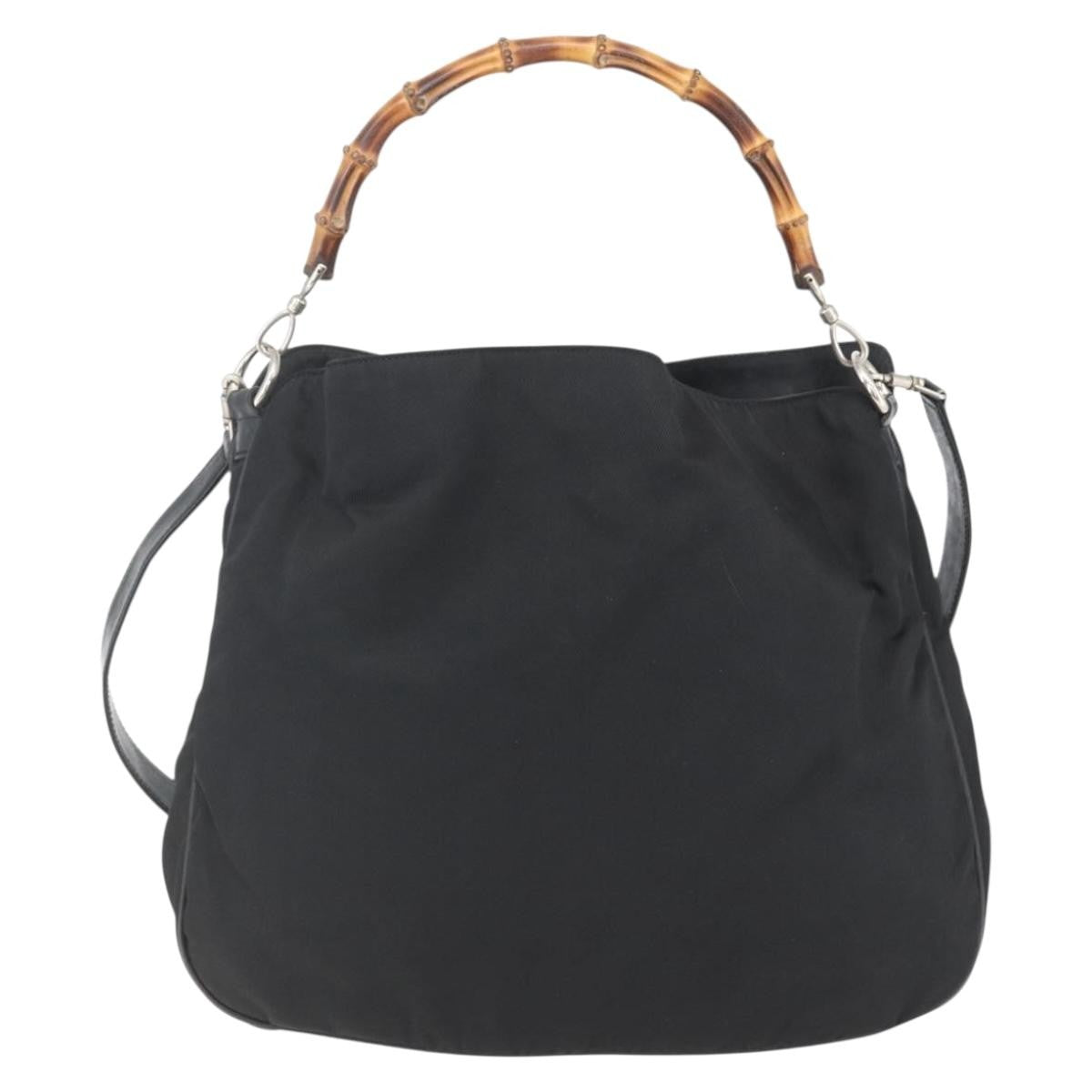 Gucci Vintage Bamboo Shoulder Bag Nylon