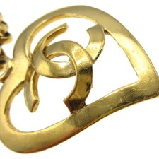 Chanel CC Heart Pendant Necklace Metal