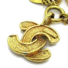 Chanel Vintage Quilted CC Pendant Necklace Metal