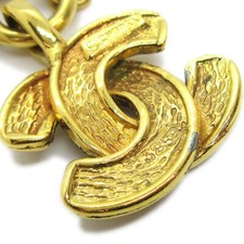 Chanel Vintage Quilted CC Pendant Necklace Metal
