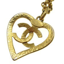 Chanel CC Heart Pendant Necklace Metal