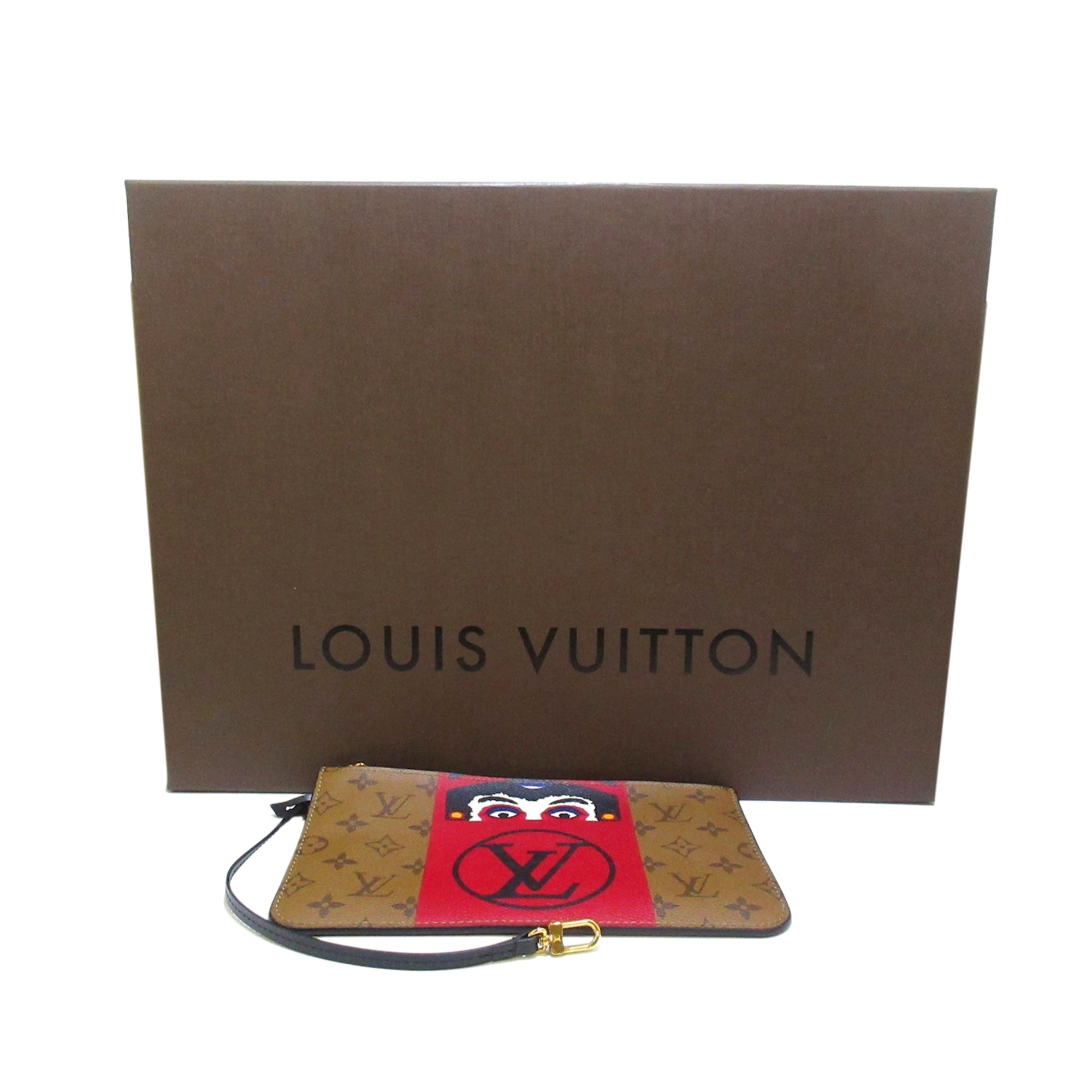 Louis Vuitton Kabuki Neverfull MM Monogram Shoulder Tote Bag With Pouchette