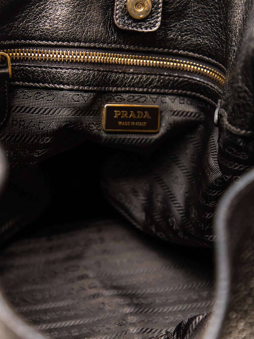 Prada Daino Leather Top Handle Hobo Bag