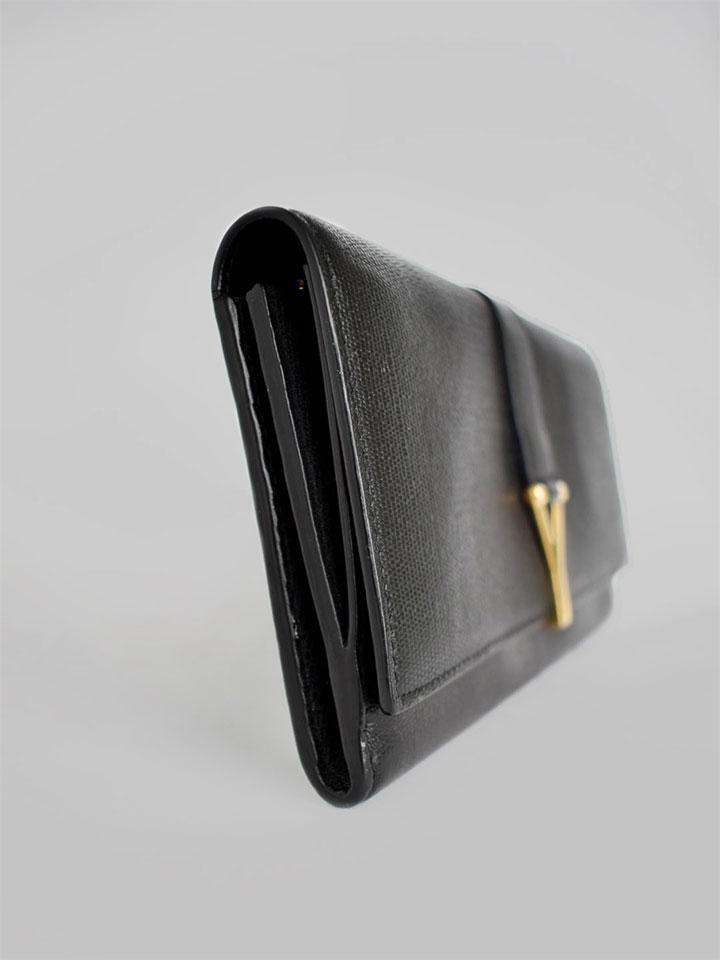 YVES SAINT LAURENT Clutch Wallet Zip Bifold Leather