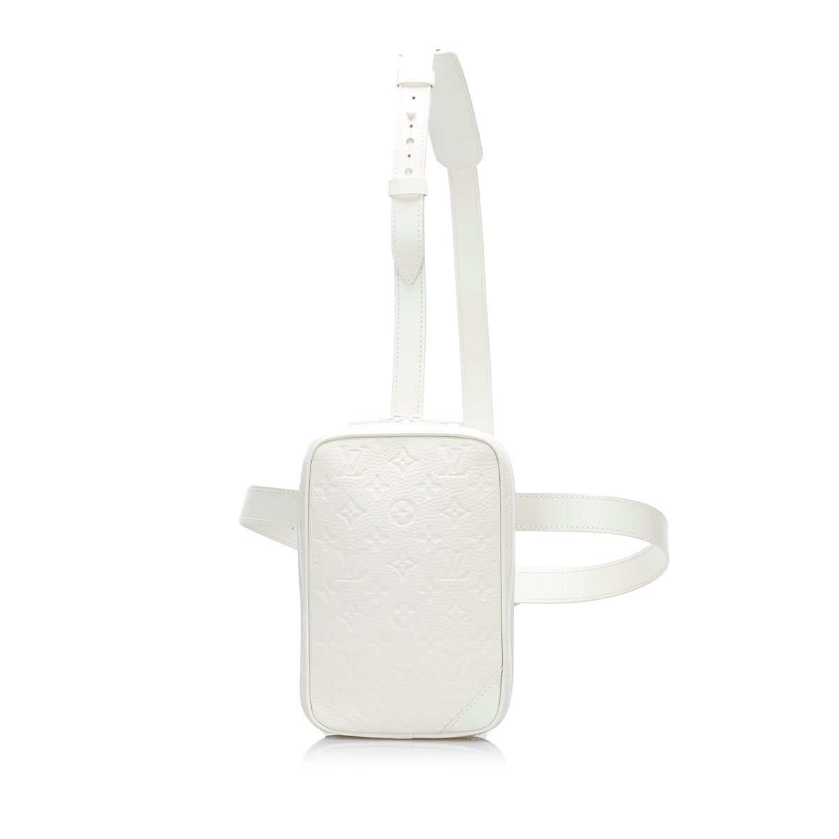 Louis Vuitton Utility Side Bag Monogram Powder White in Taurillon