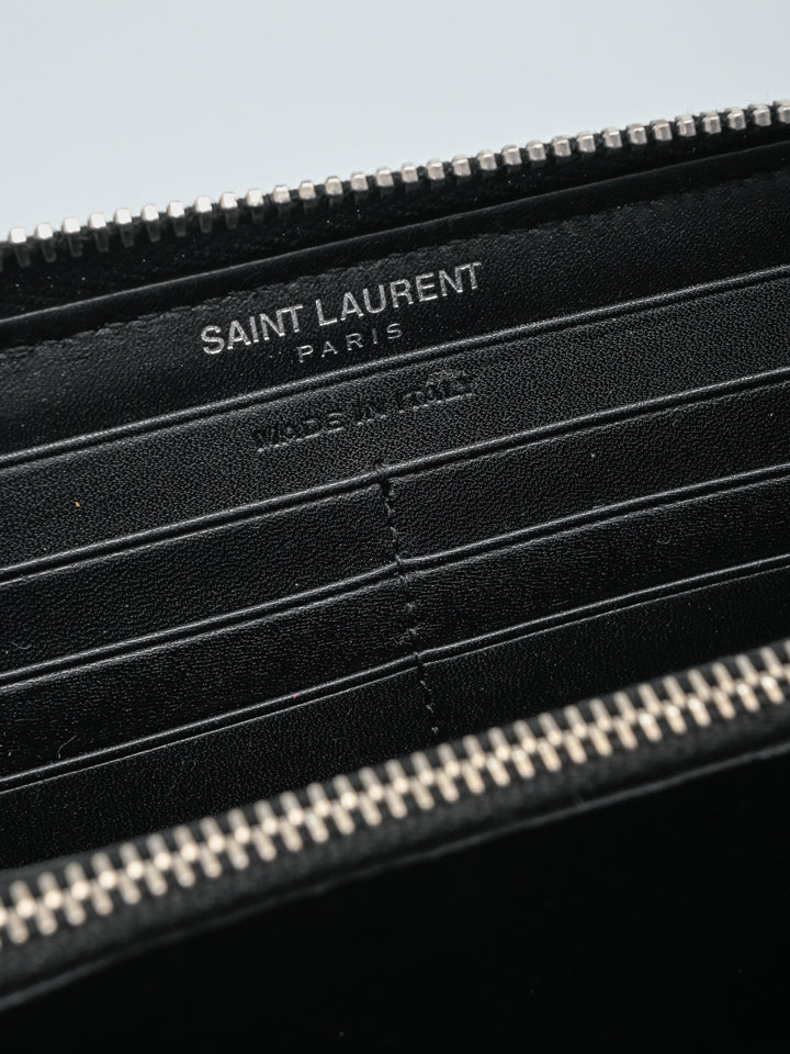 Saint Laurent Chevron Zip Around Continental Wallet – AMUSED Co