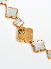 Van Cleef & Arpels  Mother Of Pearl 18K Yellow Gold Vintage Alhambra Women's Bracelet Watch