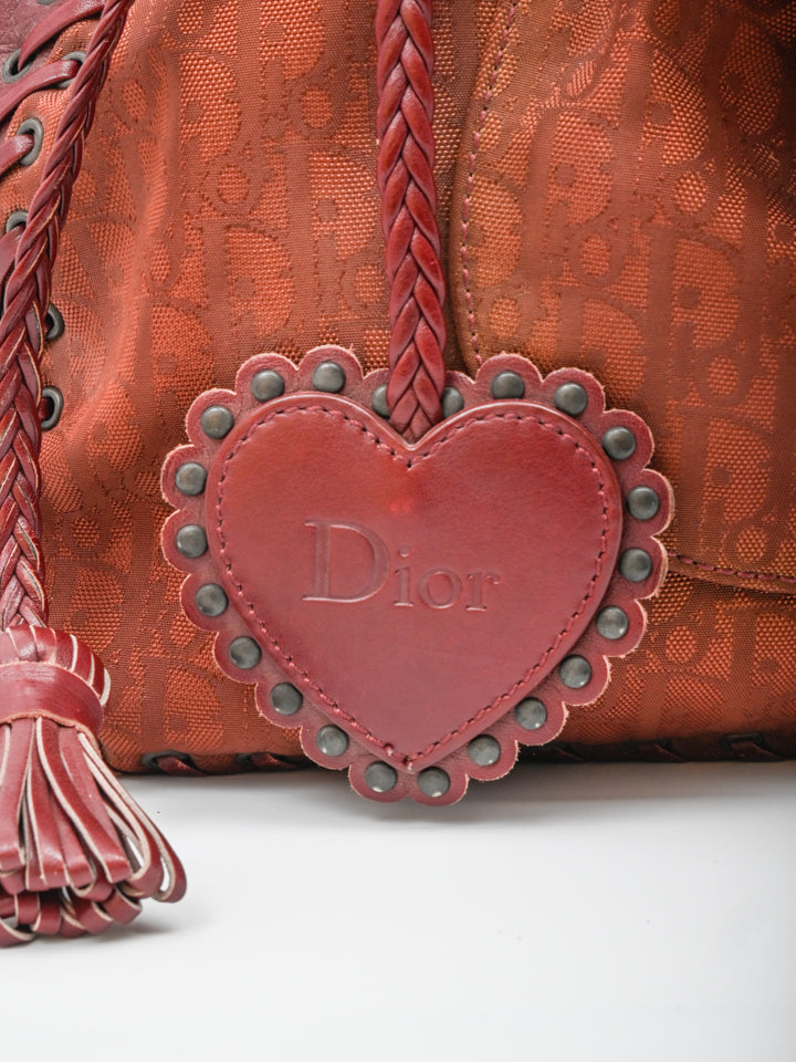 Christian Dior Ethnic Canvas and Leather Bag