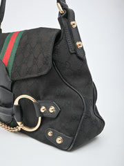 Gucci Horsebit GG Canvas Flap Bag Medium
