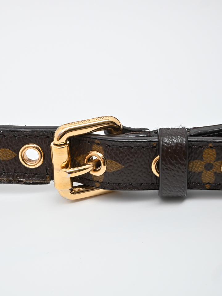 Louis Vuitton monogram leather strap for watches brown & blue 20mm