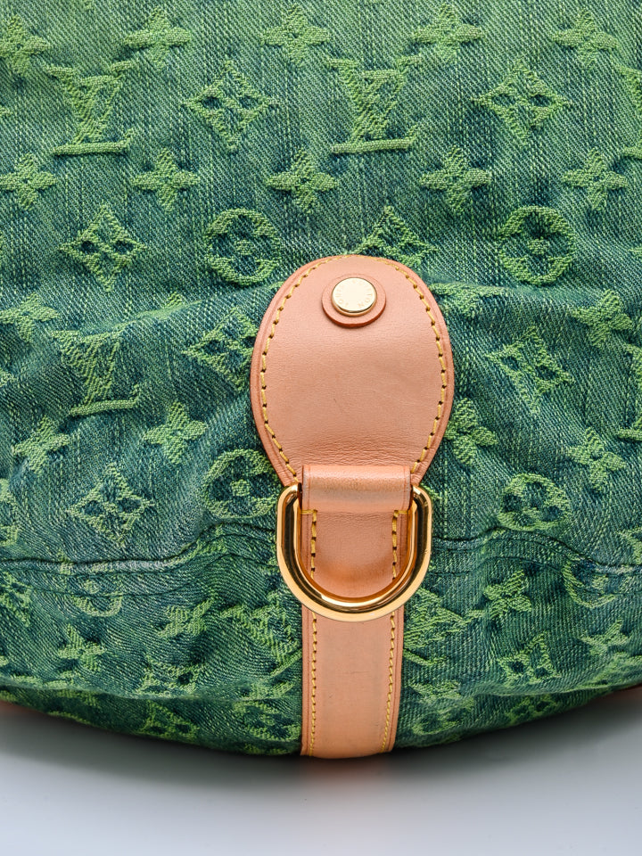 Louis Vuitton Vert Green Monogram Denim Sunburst PM Limited