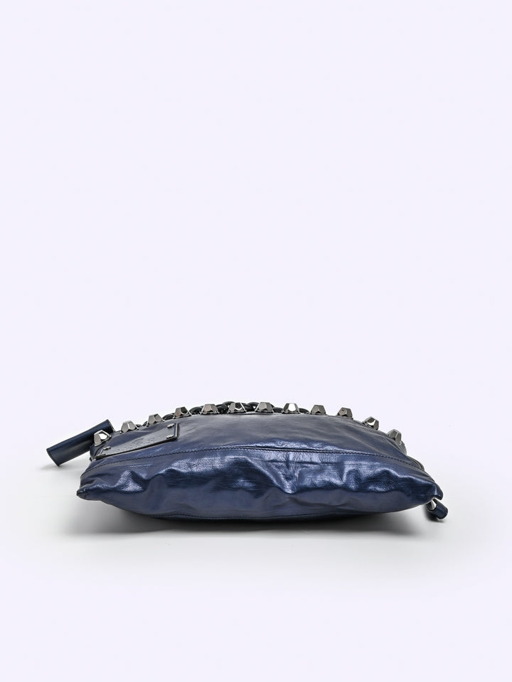 Gucci Metallic Leather Studded Clutch