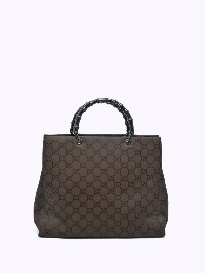 Gucci Bamboo Handle GG Brown Monogram Bag