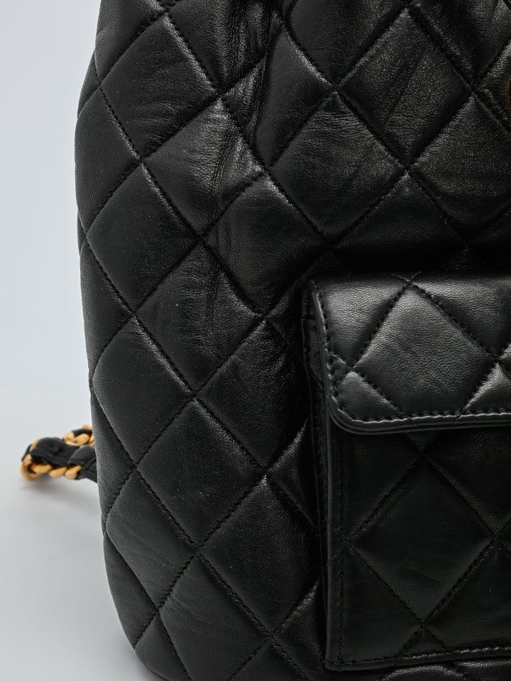 Chanel Pre-owned 2019 Diamond-Quilted Zipped Backpack - Black