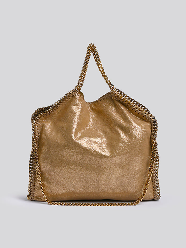 Stella McCartney  Gold Faux Leather Small Falabella Tote Bag