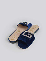 Gucci Crystal G Slide Sandals