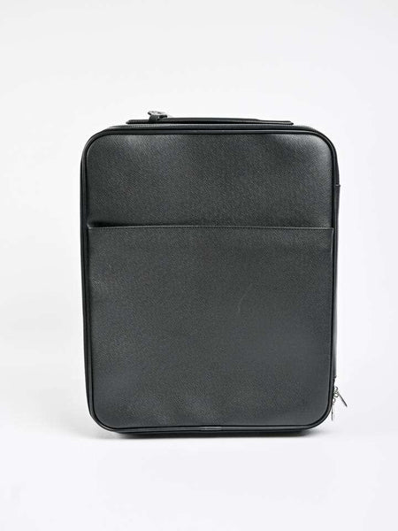 Louis Vuitton Leather Ardoise Taiga Pegase 60 Rolling Suitcase Black