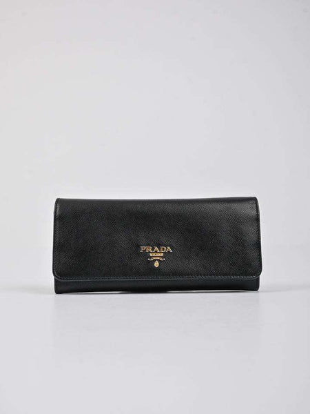 Prada Saffiano Leather Bow Continental Wallet – AMUSED Co