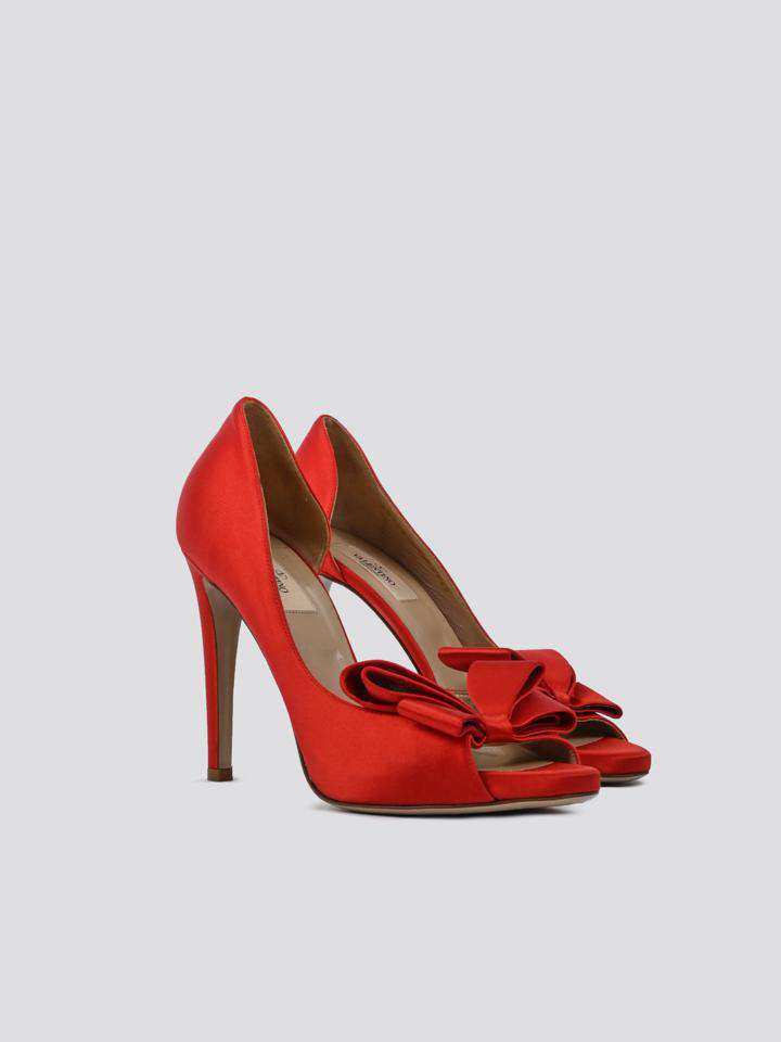 Valentino Bow Accents D'Orsay Pumps