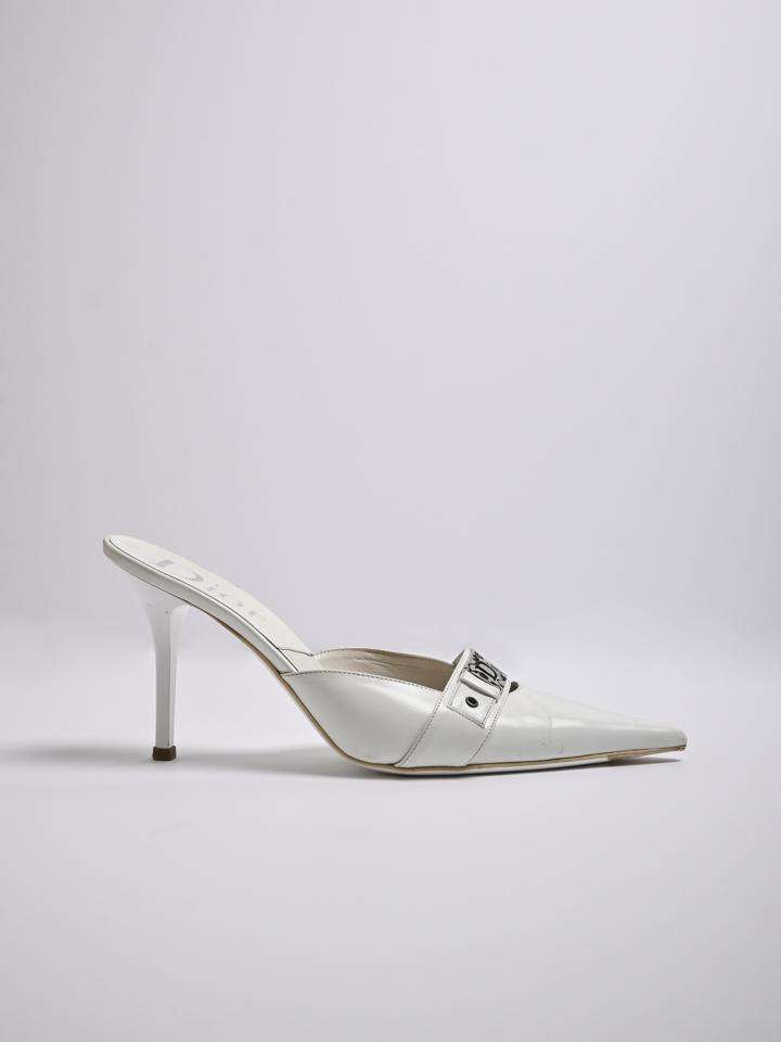 Christian Dior White Heel Pumps