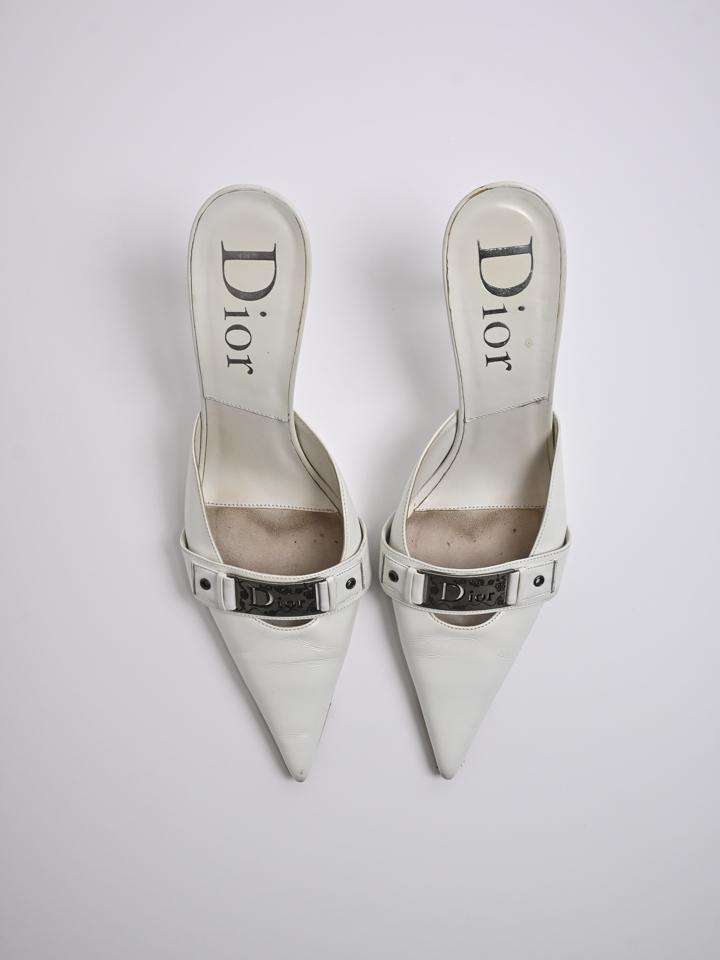 Christian Dior White Heel Pumps