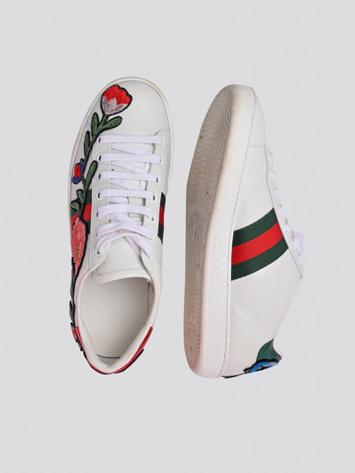 Gucci Ace Floral Embroidered Sneakers