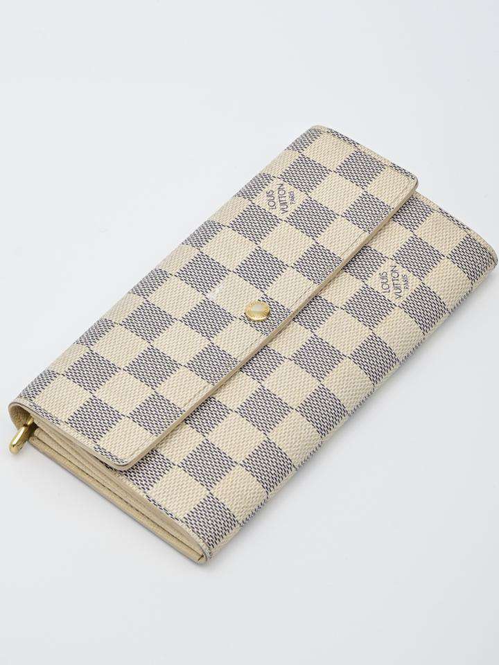 Louis Vuitton Vintage - Damier Azur Sarah Wallet - White Ivory Blue -  Damier Leather Handbag - Luxury High Quality - Avvenice