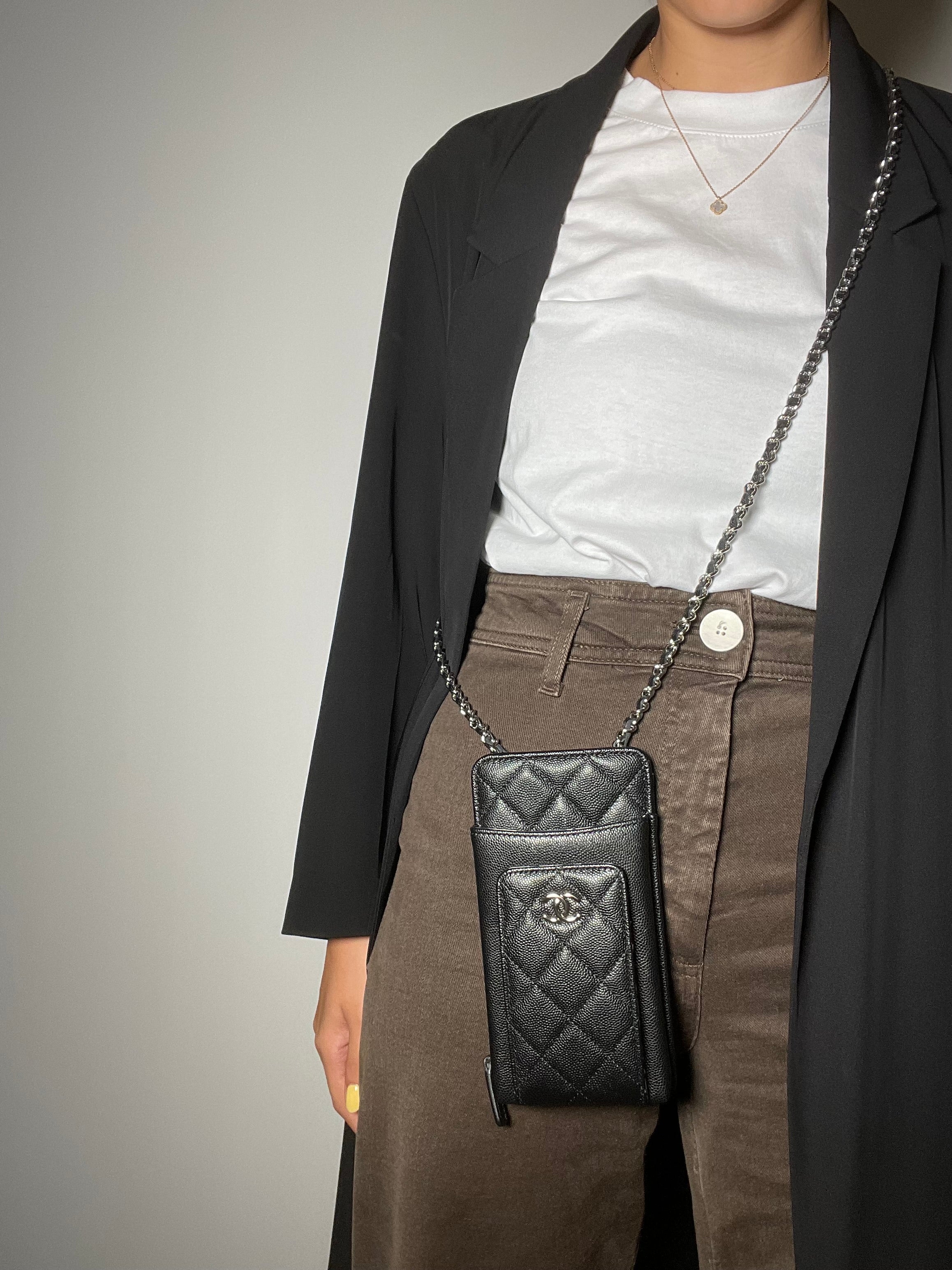 Authentic Vintage Chanel Phone Holder Crossbody Bag