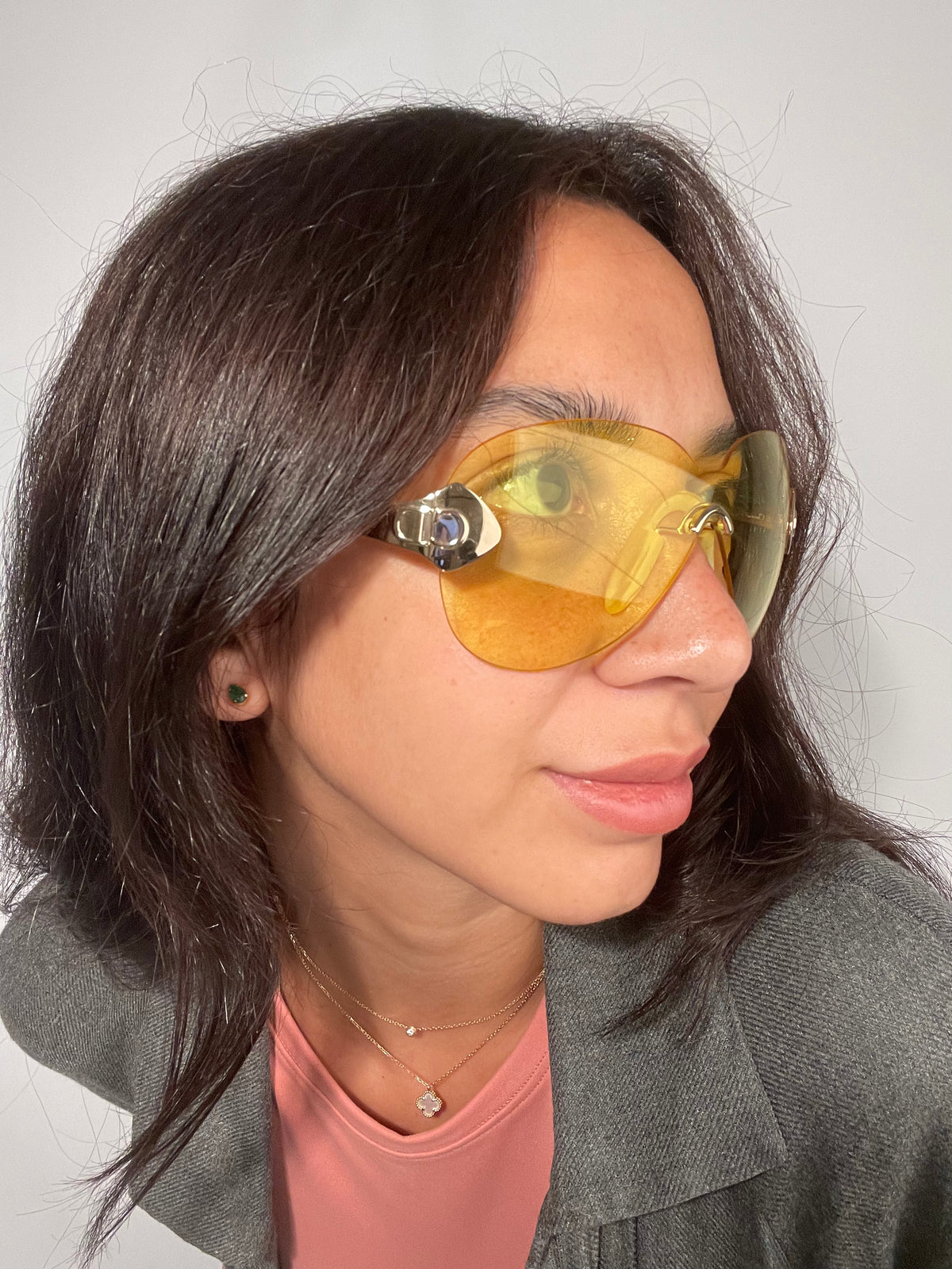 نظارة شمسية كريستيان ديور دائرية كبيرة الحجم