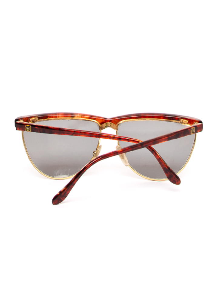Laura Biagotti Red Tortoise Shell Semi Circle Sunglasses