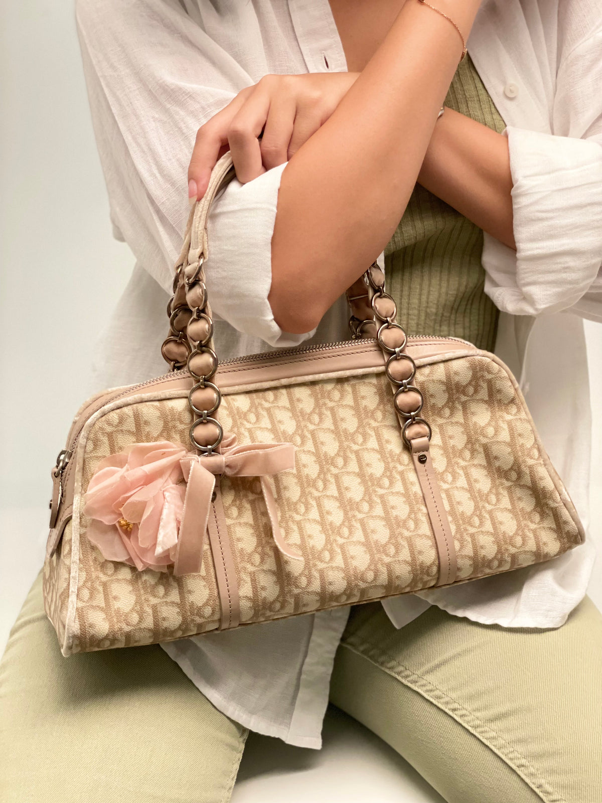 Christian Dior Trotter Romantique Boston Handbag